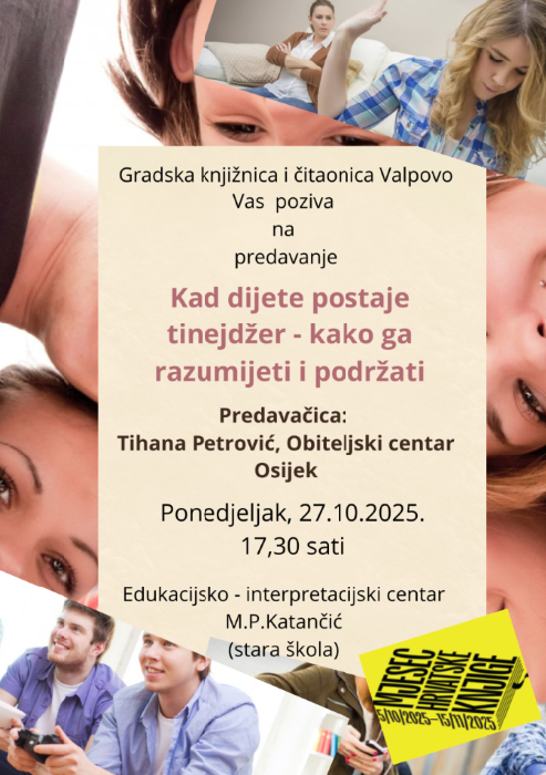 Predavanje: “Kad dijete postaje tinejdžer – kako ga razumjeti i podržati”